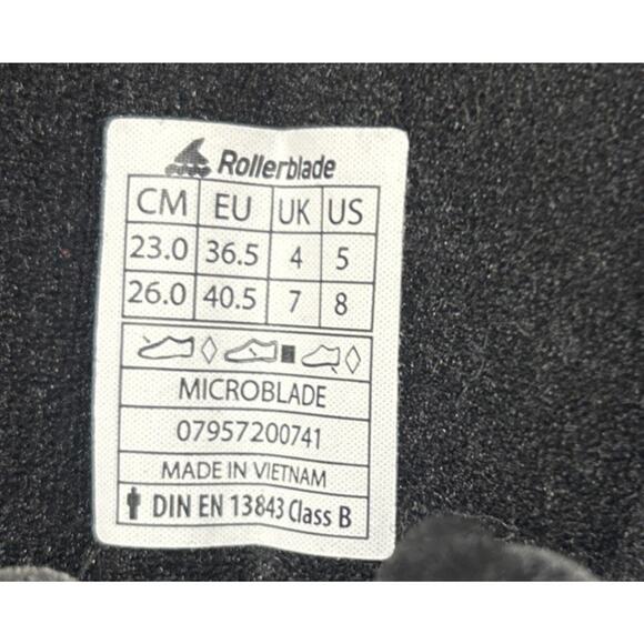 Rollerblade Mens Size 8 Microblade Black Red Adjustable Inline Skates - Picture 6 of 7